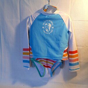 Disney Ariel The Little Mermaid Girl's Swim Set Rashguard 2 Piece NWT Size 2